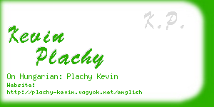 kevin plachy business card